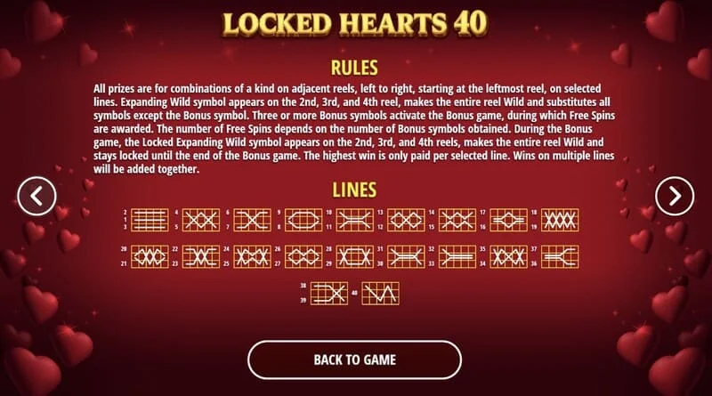 Locked Hearts 40 — winnende lijnen op de rollen